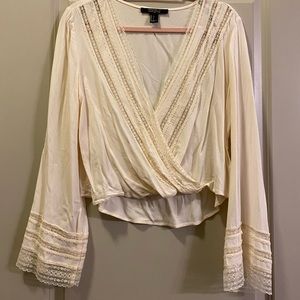 Floral Laced White Blouse